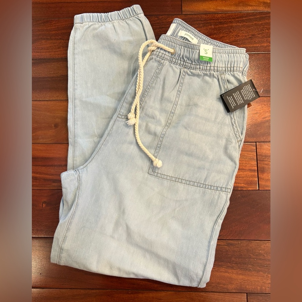 NWT-RE Generation “jasmine”jogger Pants Light blue Drawstring Size S - Picture 5 of 8